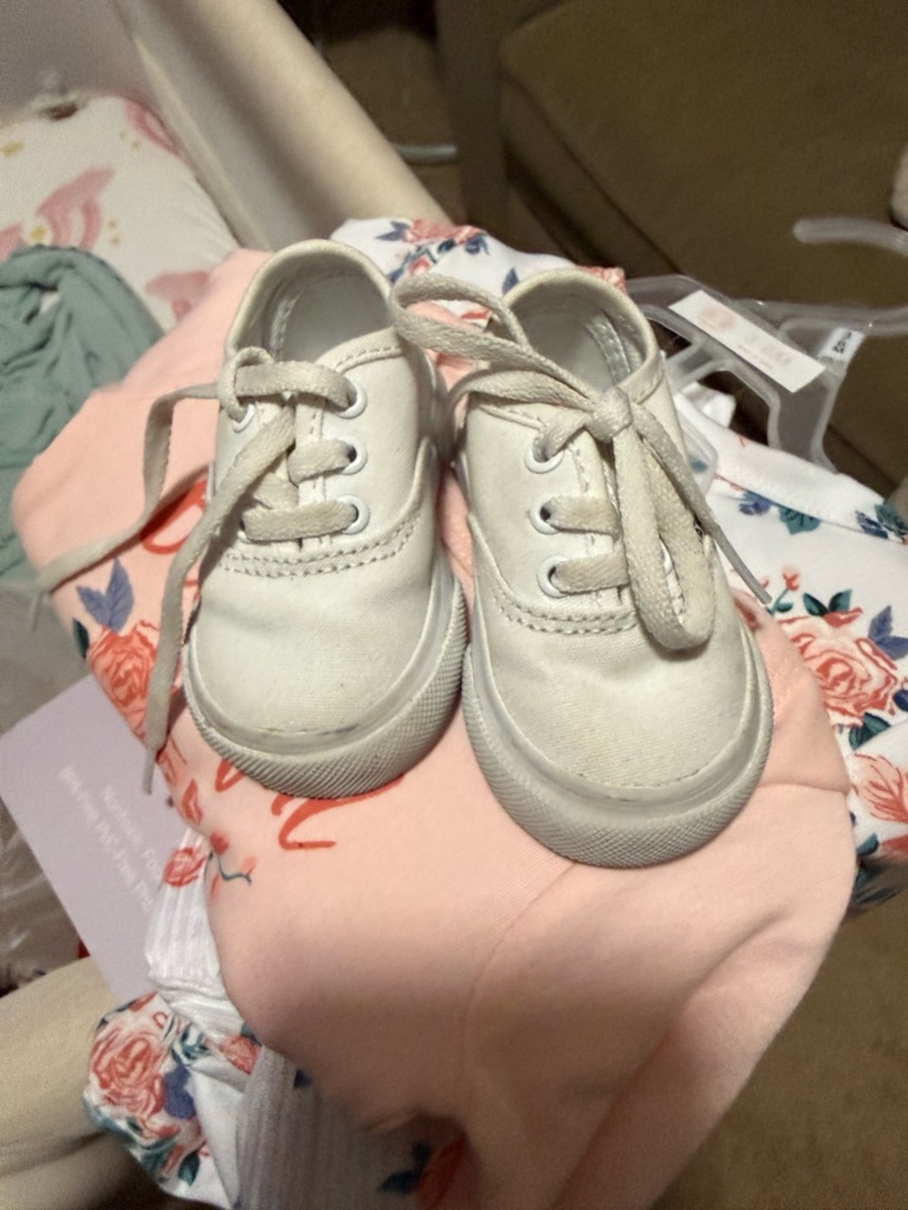 Vans Little Kids White Canvas Lace-Up Shoes